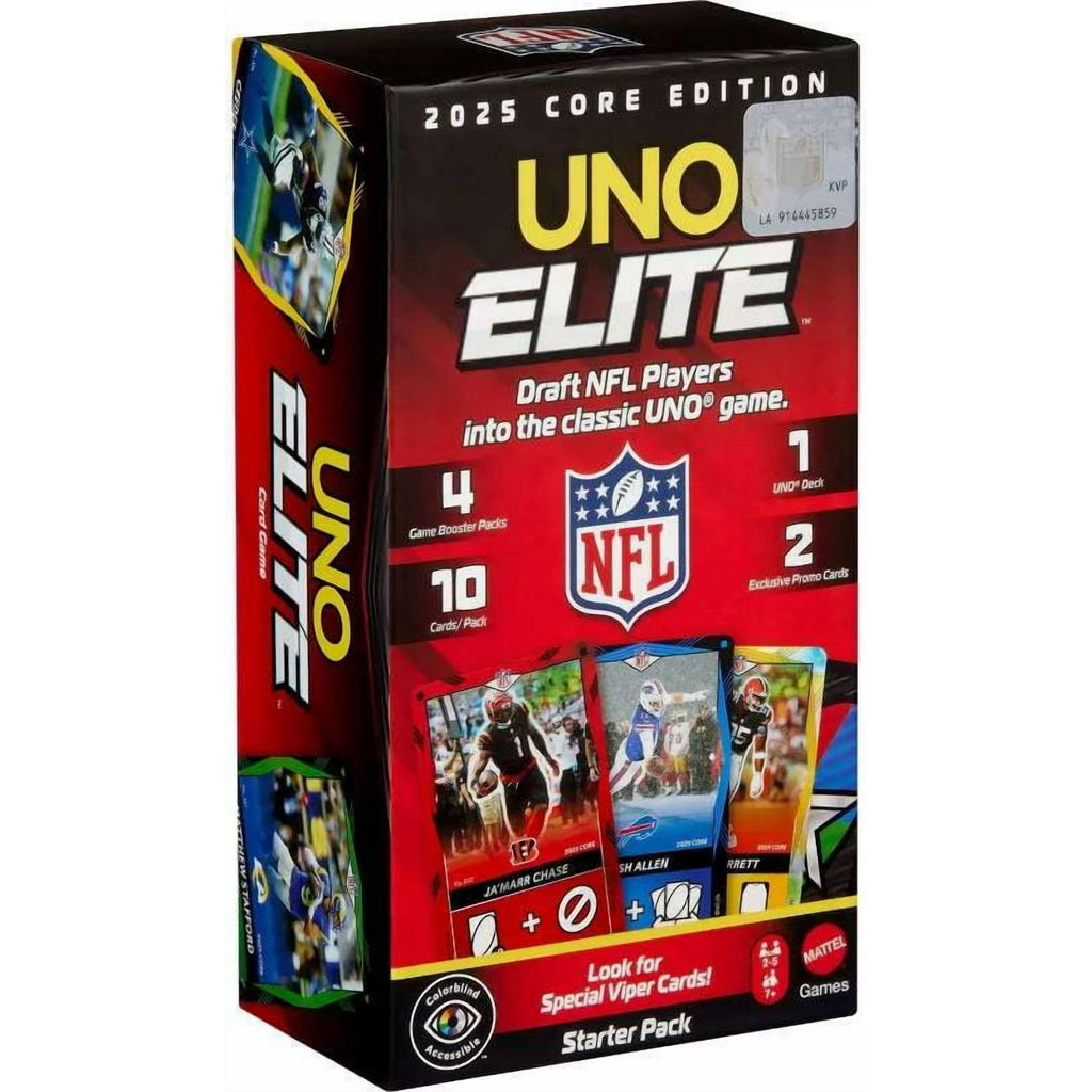 Mattel MTTJHG46 UNO Elite NFL Starter Pack 2025 Card Game