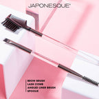 Japonesque Eyebrow & Eye Dual Ended Makeup Brush Set, 2 Piece