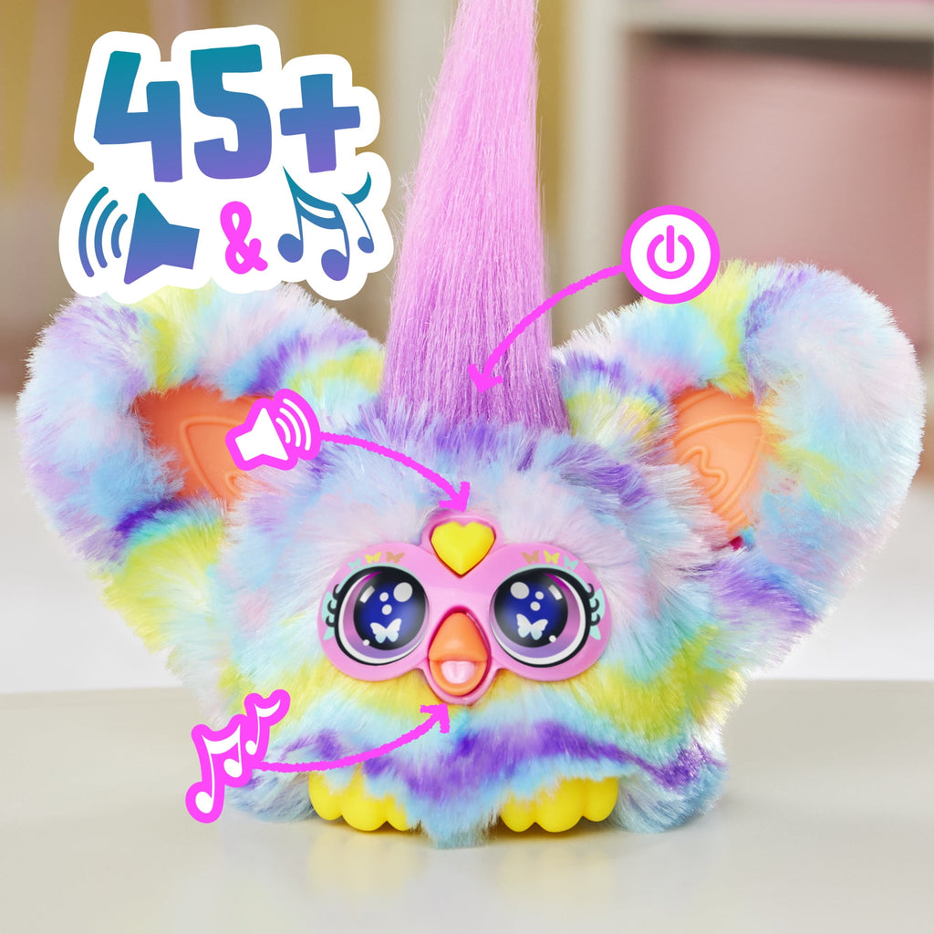 Furby Furblets Swee-Dee Spring Mini Friend, Electronic Plush Toys for Girls & Boys, School Backpack Charms, 6+