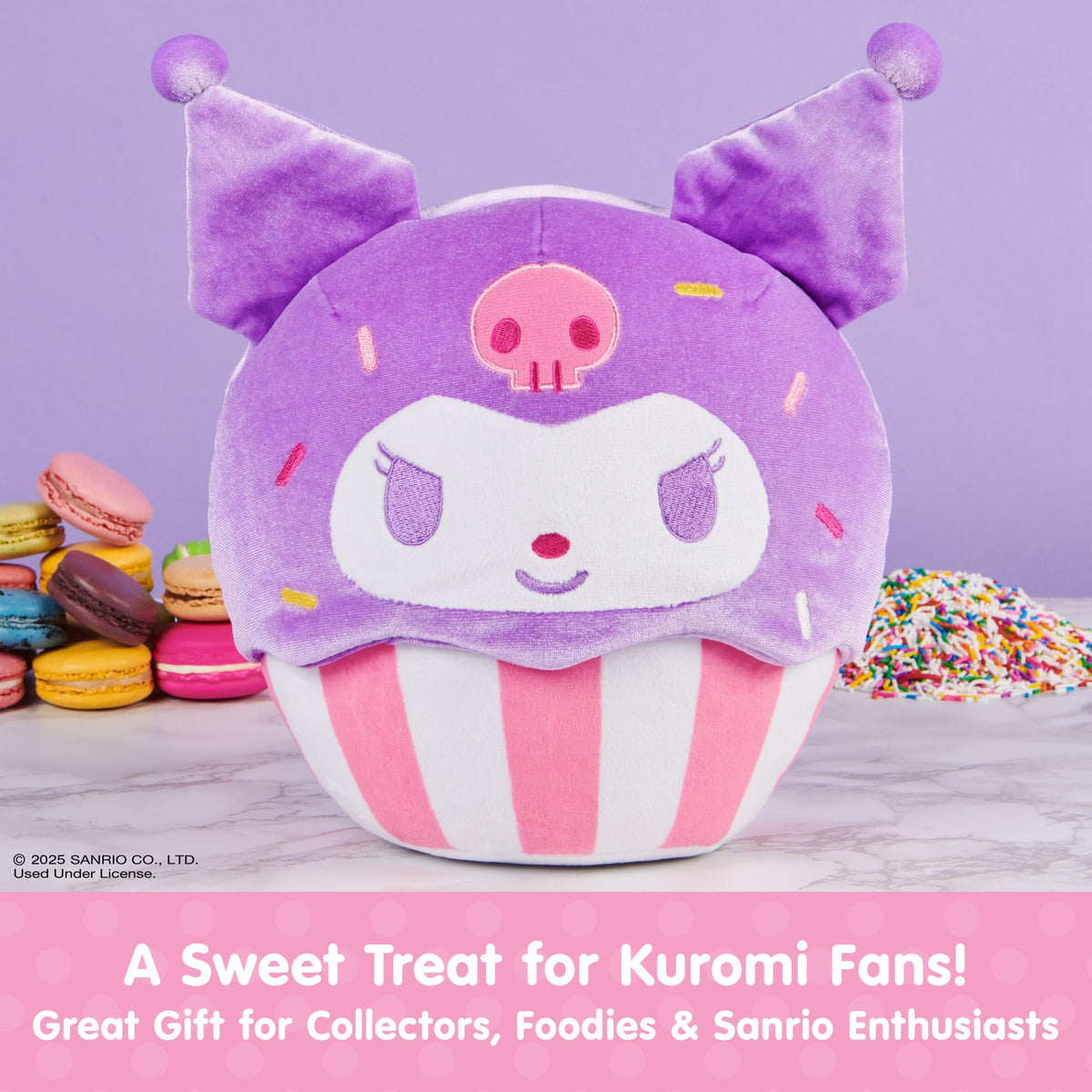 GUND Kuromi Cupcake Plush Toy, Premium Stuffed Animal, 8”