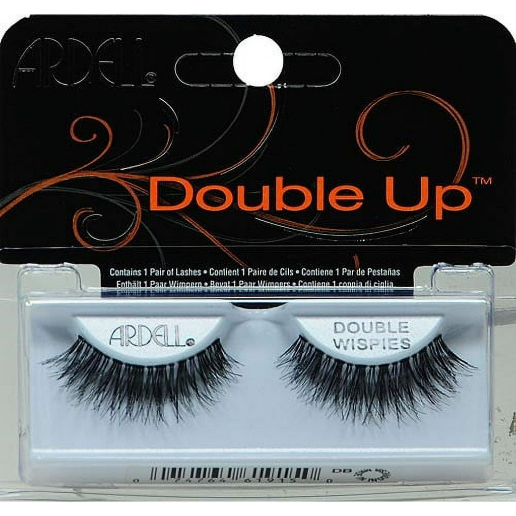 Ardell Double Up False Eyelashes, Double Wispies, Black, 1 pair