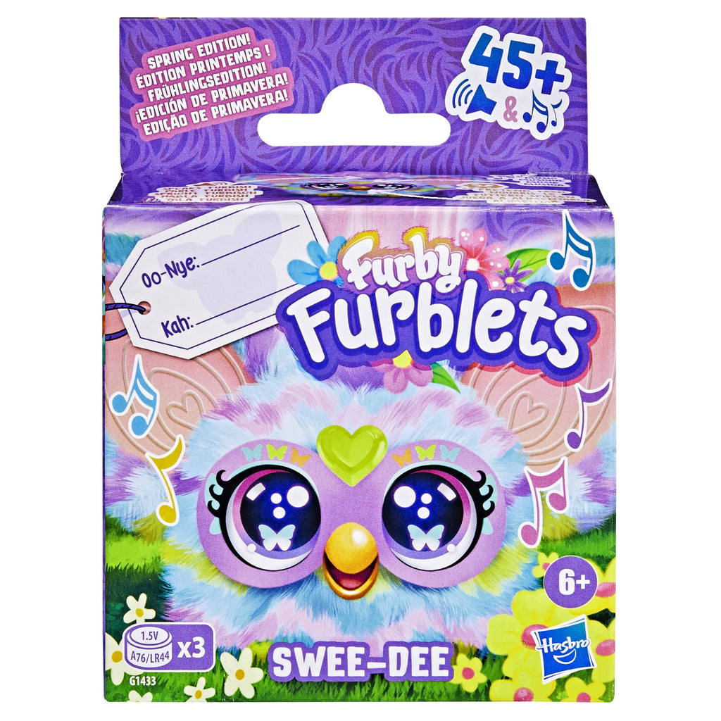 Furby Furblets Swee-Dee Spring Mini Friend, Electronic Plush Toys for Girls & Boys, School Backpack Charms, 6+