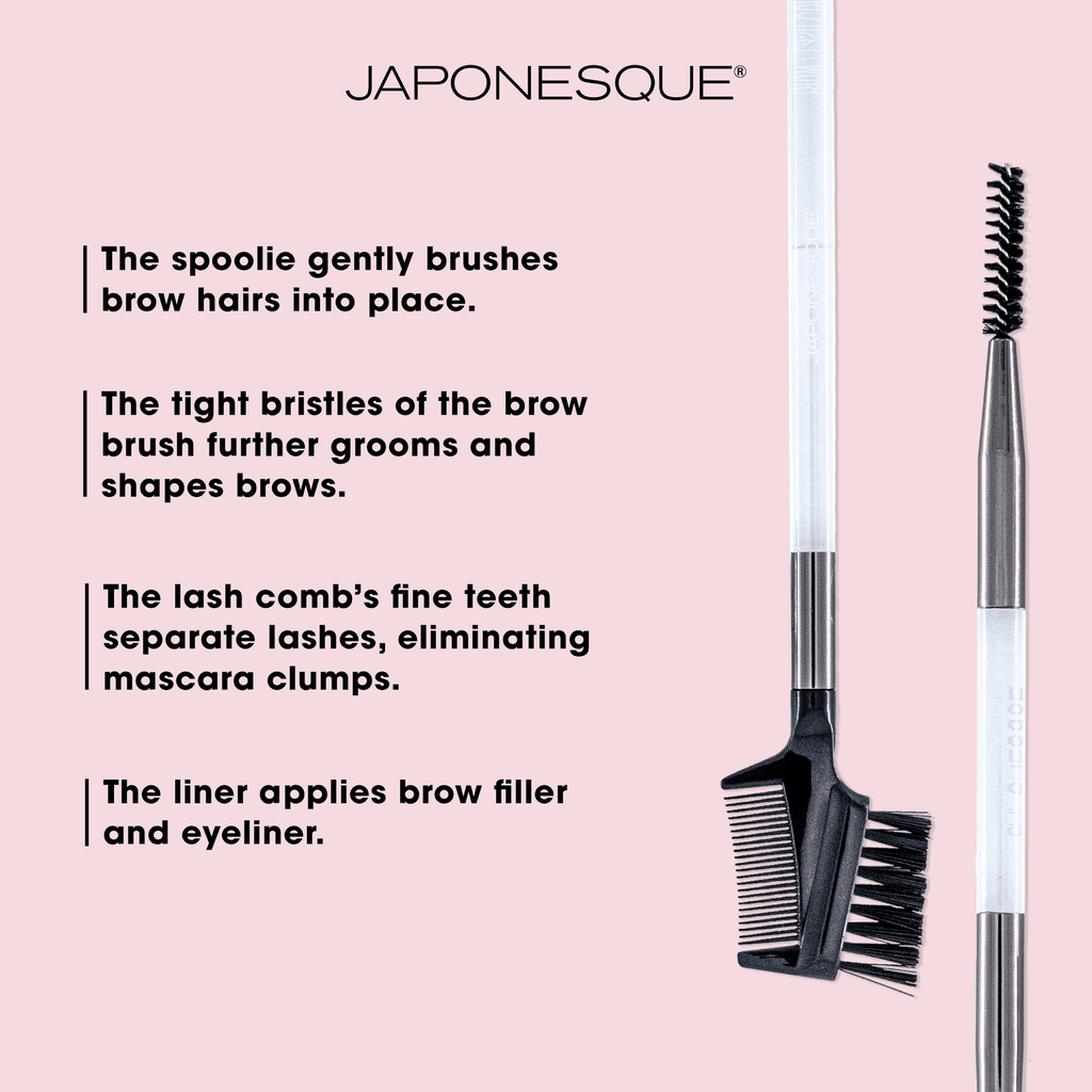 Japonesque Eyebrow & Eye Dual Ended Makeup Brush Set, 2 Piece