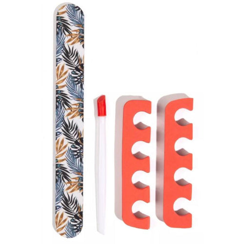 4pc Pedicure Kit with 2 Toe Separators, Salon Board, & Hoof Stick