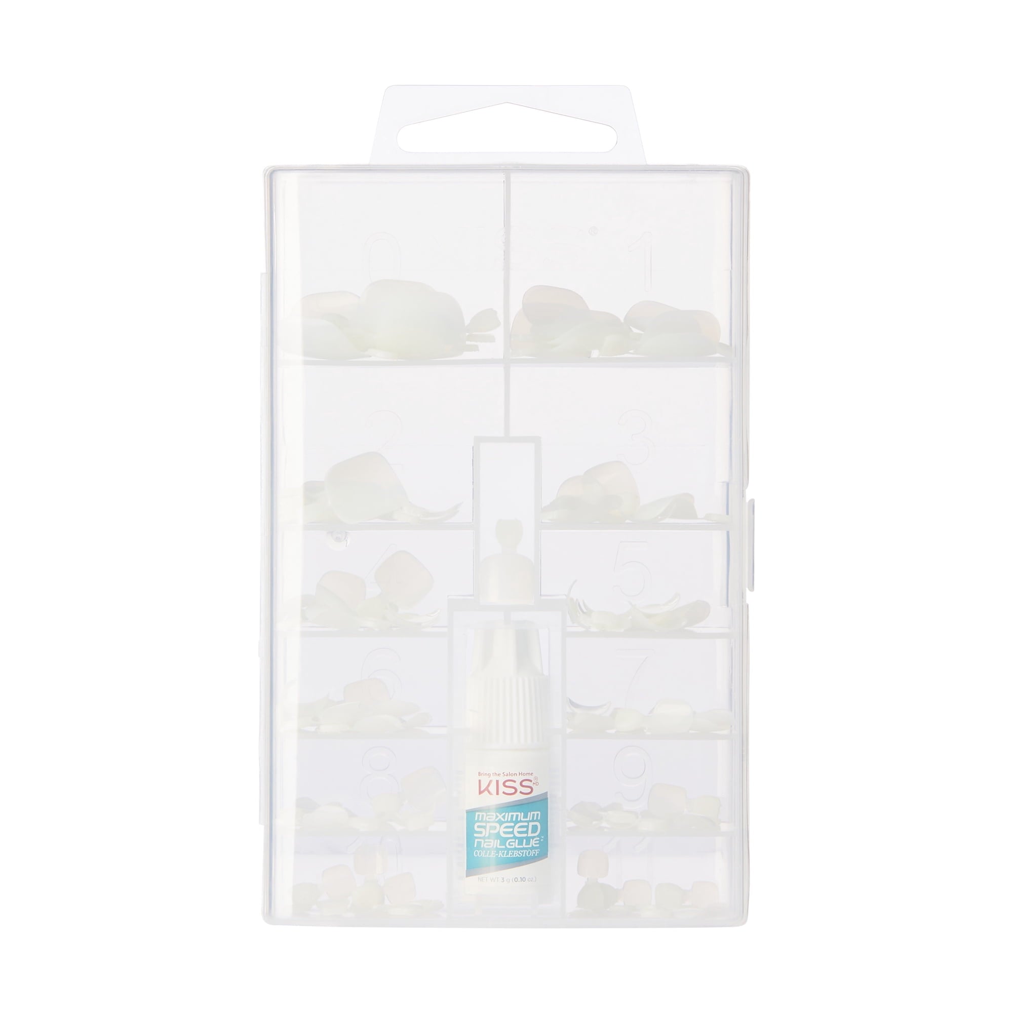 Kiss 96 Full-Cover Press On Toenails, Clear, Short, Maximum Speed Nail Glue, 96 Count