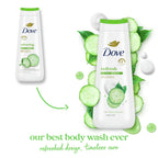 Dove Body Wash for Women Moisturizing Refresh Cucumber & Green Tea Cleanser All Skin, 20 oz