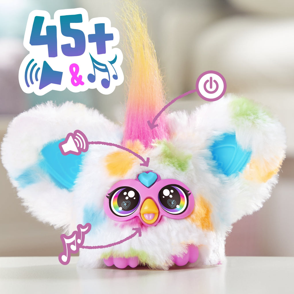 Furby Furblets Loo-Lay Mini Friend, 45+ Sounds & Music, Electronic Plush Toys, Multicolor, School Backpack Charms