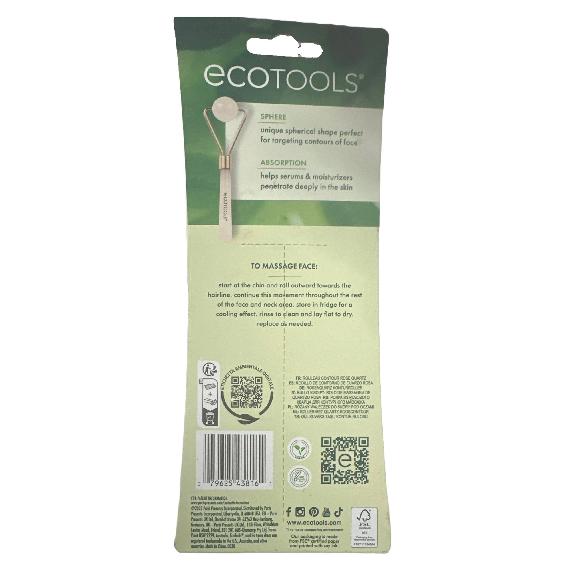 EcoTools Rose Quartz Contour Roller Calming & Depuffing