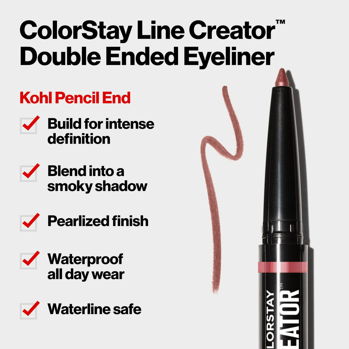 Revlon ColorStay Line Creator Waterproof Eyeliner Pencil, 154 Cool as Ice, 0.004 oz
