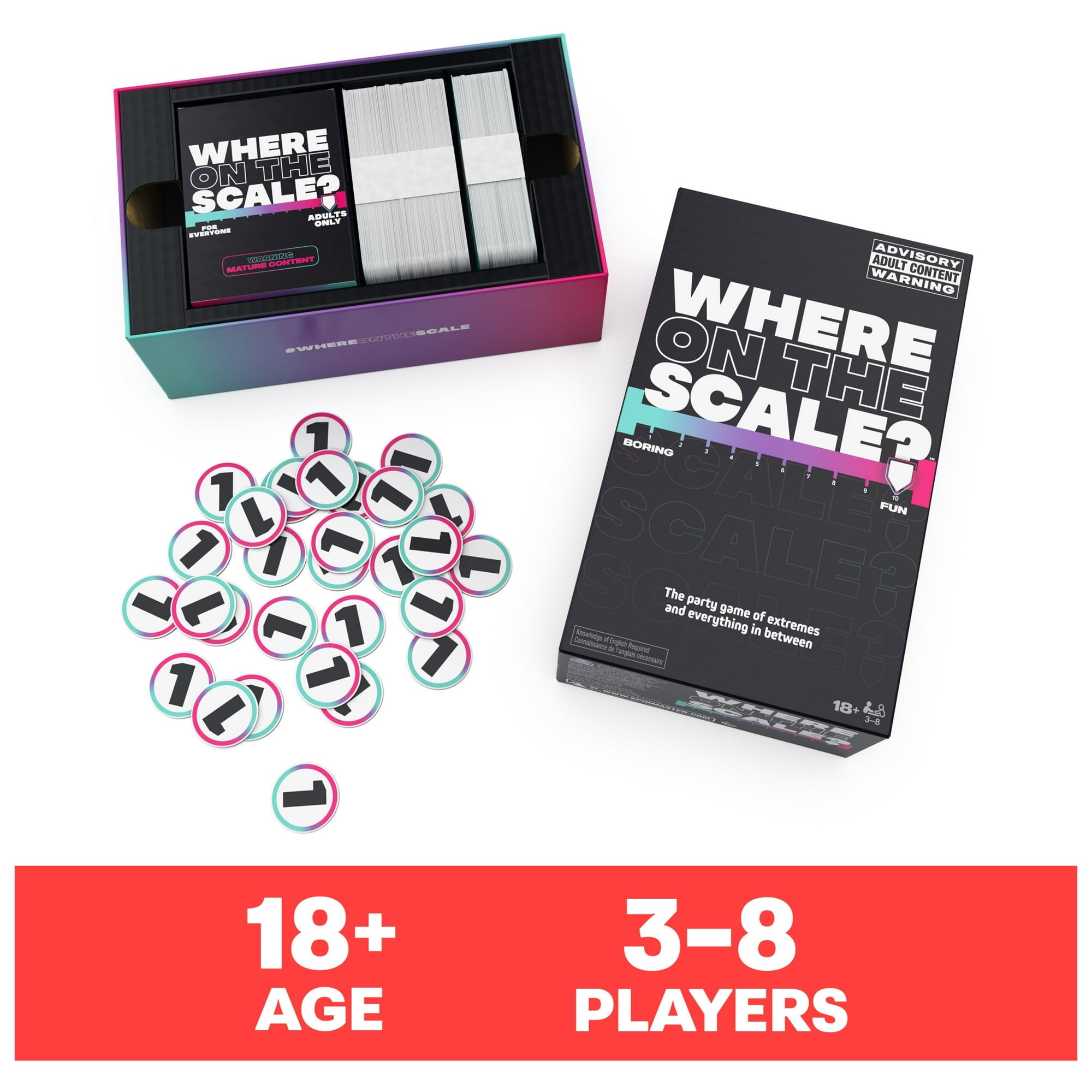 Spin Master Games, Where on The Scale, a Party Game of Extremes, for Ages 18+