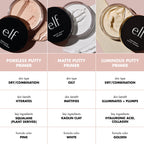 e.l.f. Cosmetics Putty Primer Trio e.l.f. Cosmetics Putty Primer Trio, Includes Poreless Putty, Matte Putty & Luminous Putty, Travel Size, 0.14 Oz (4g) Each, 0.14 ounces