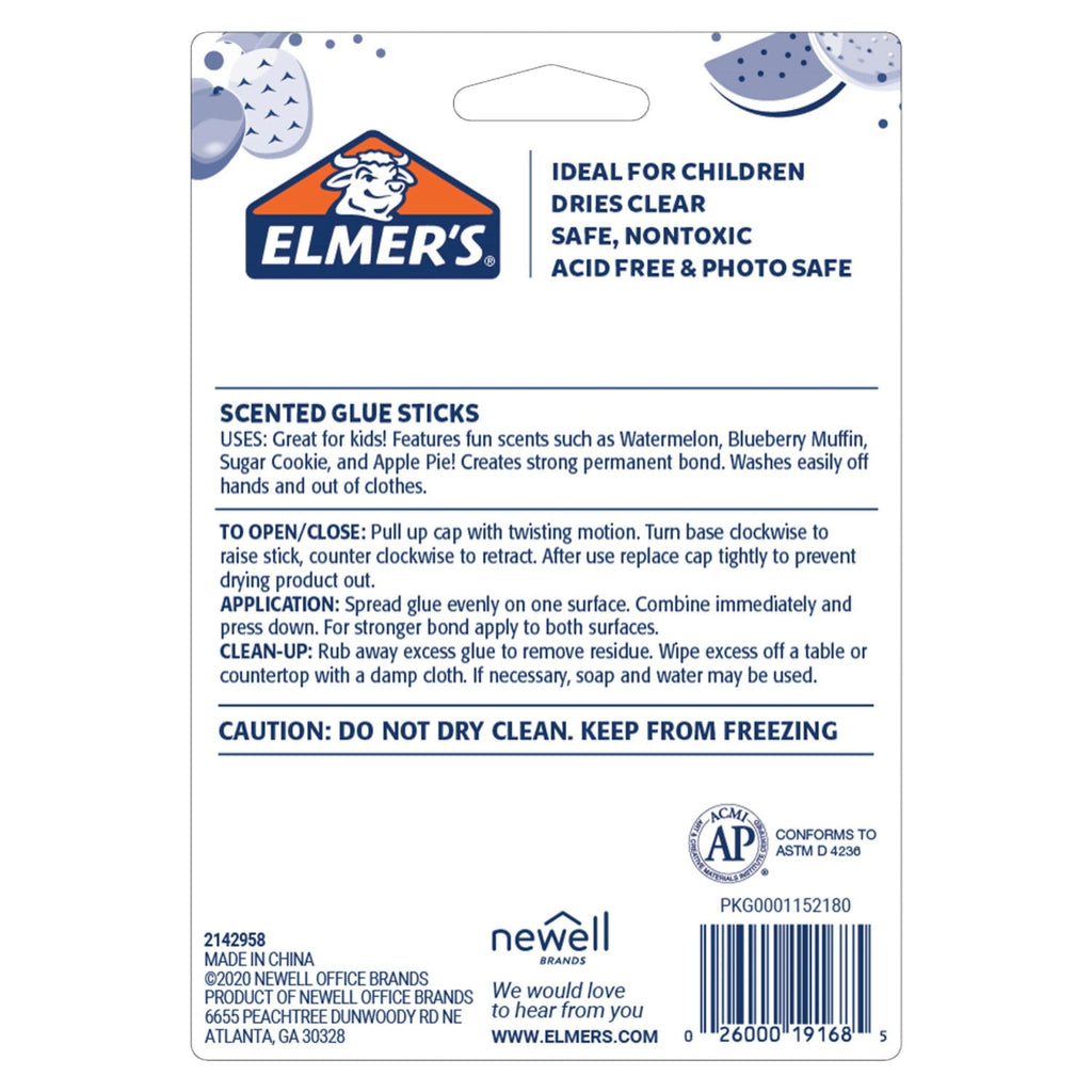 Elmer’s Scented Clear Glue Sticks, Safe and Nontoxic, Assorted Scents, 4 Count