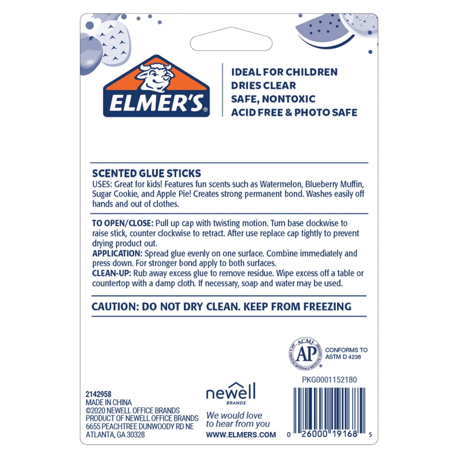 Elmer’s Scented Clear Glue Sticks, Safe and Nontoxic, Assorted Scents, 4 Count