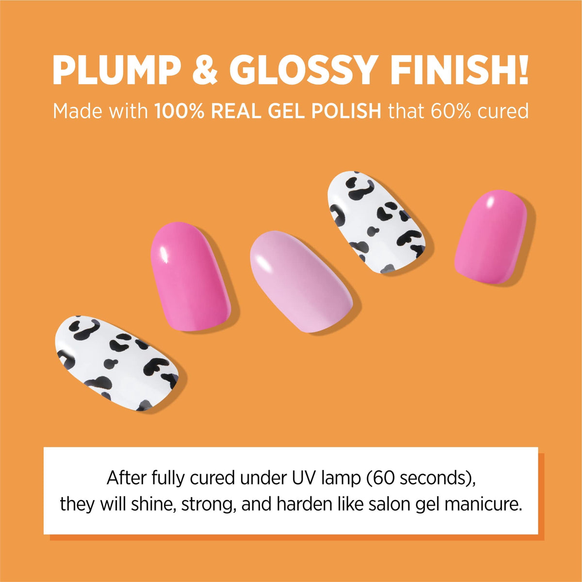 Hip Chic Nailed It Semi Cured Gel Nail Strips, Berry Milk
