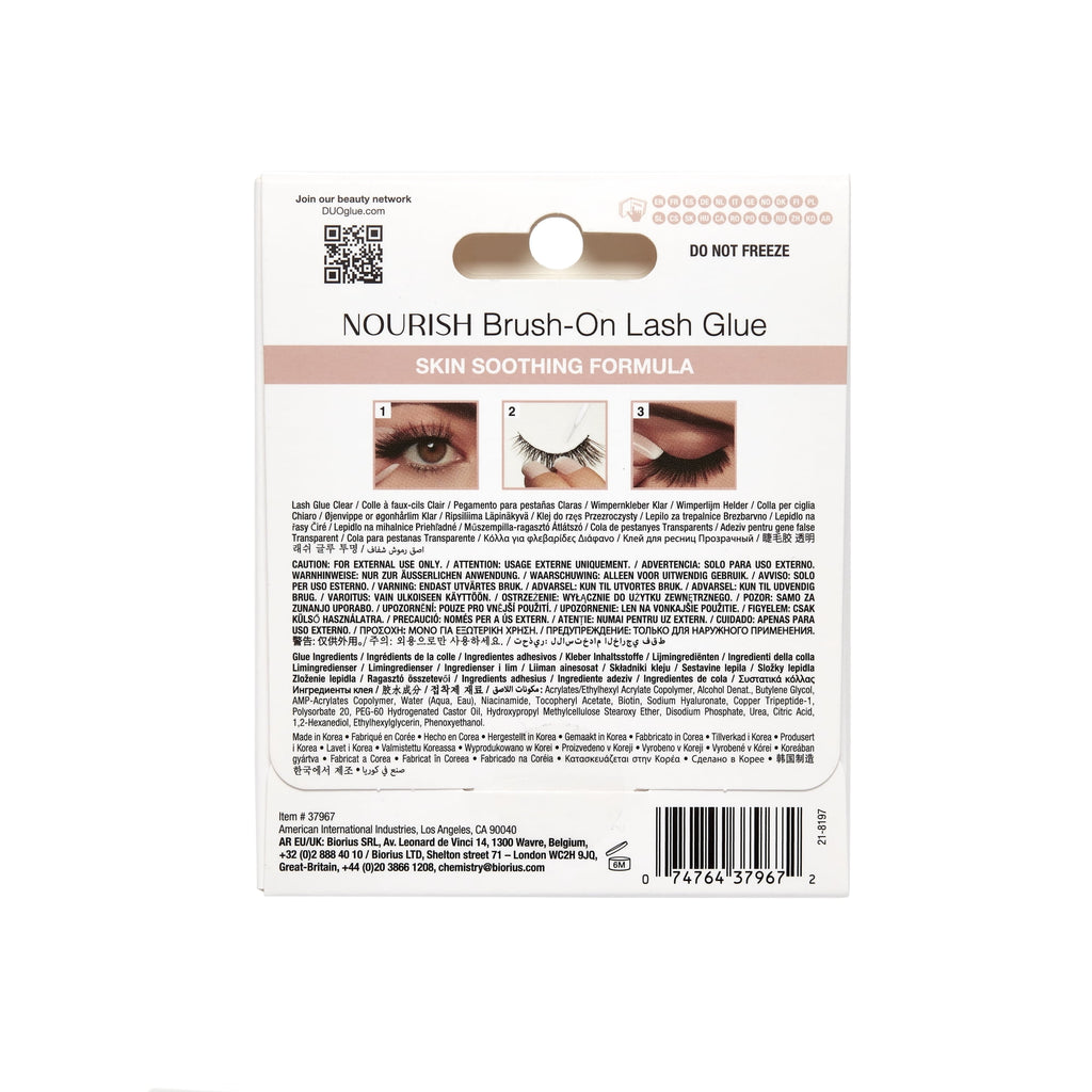 DUO Nourish False Eyelash Adhesive Brush-On Glue, Clear, 0.17 oz
