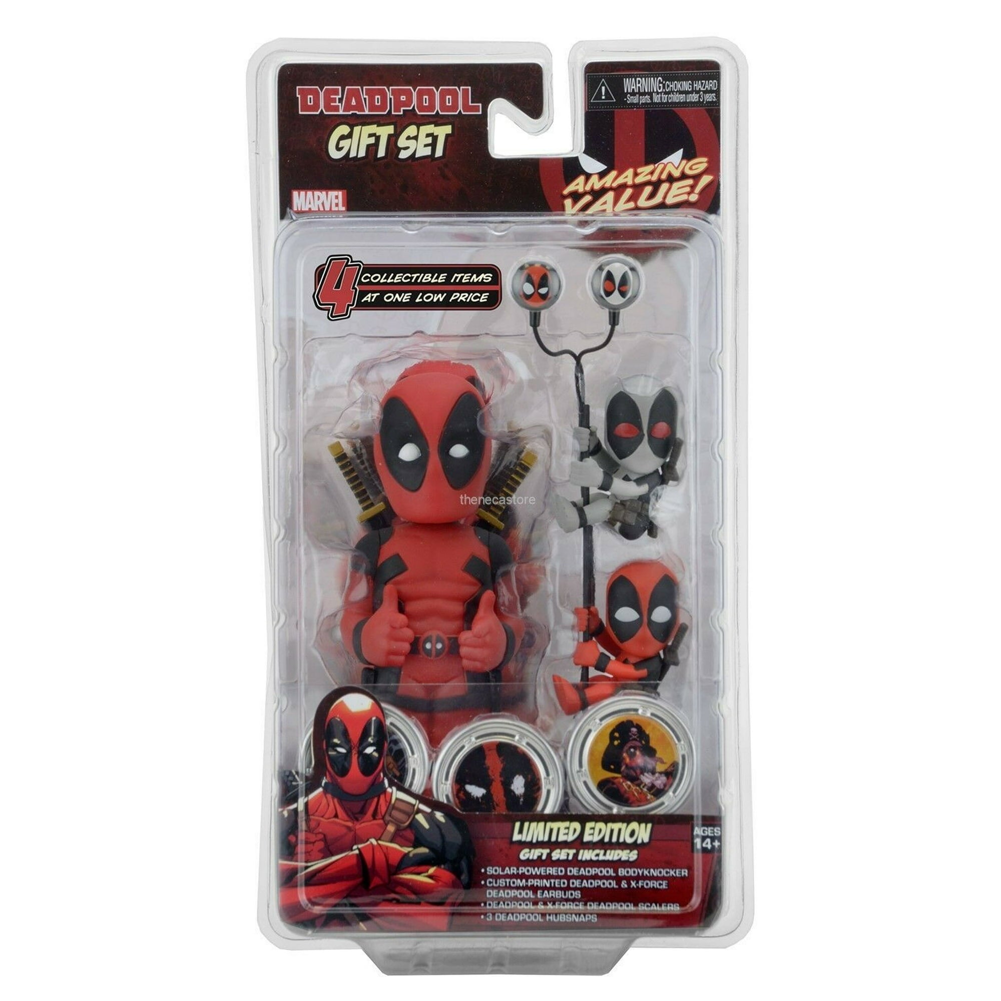 Marvel - Deadpool Gift Set (Body Knocker, Scalers, Earbuds, Hubsnaps) - NECA