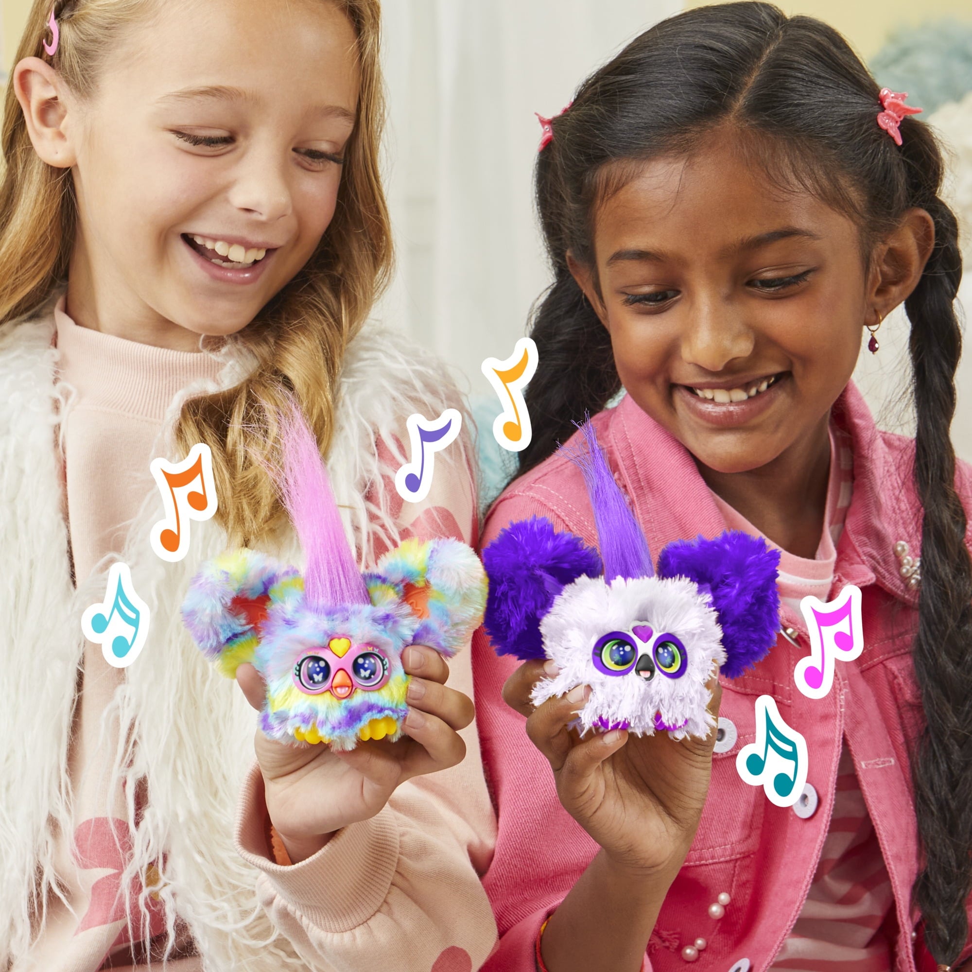 Furby Furblets Swee-Dee Spring Mini Friend, Electronic Plush Toys for Girls & Boys, School Backpack Charms, 6+