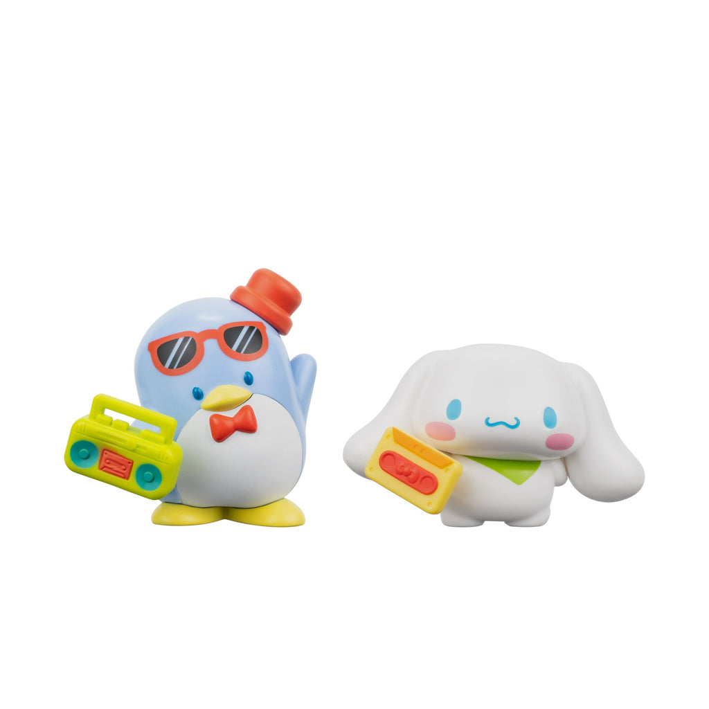Hello Kitty and Friends - 2 inch 2 Figure Pack - Rainbow Vibes - Tuxedosam Boombox, Cinnamoroll Cassette