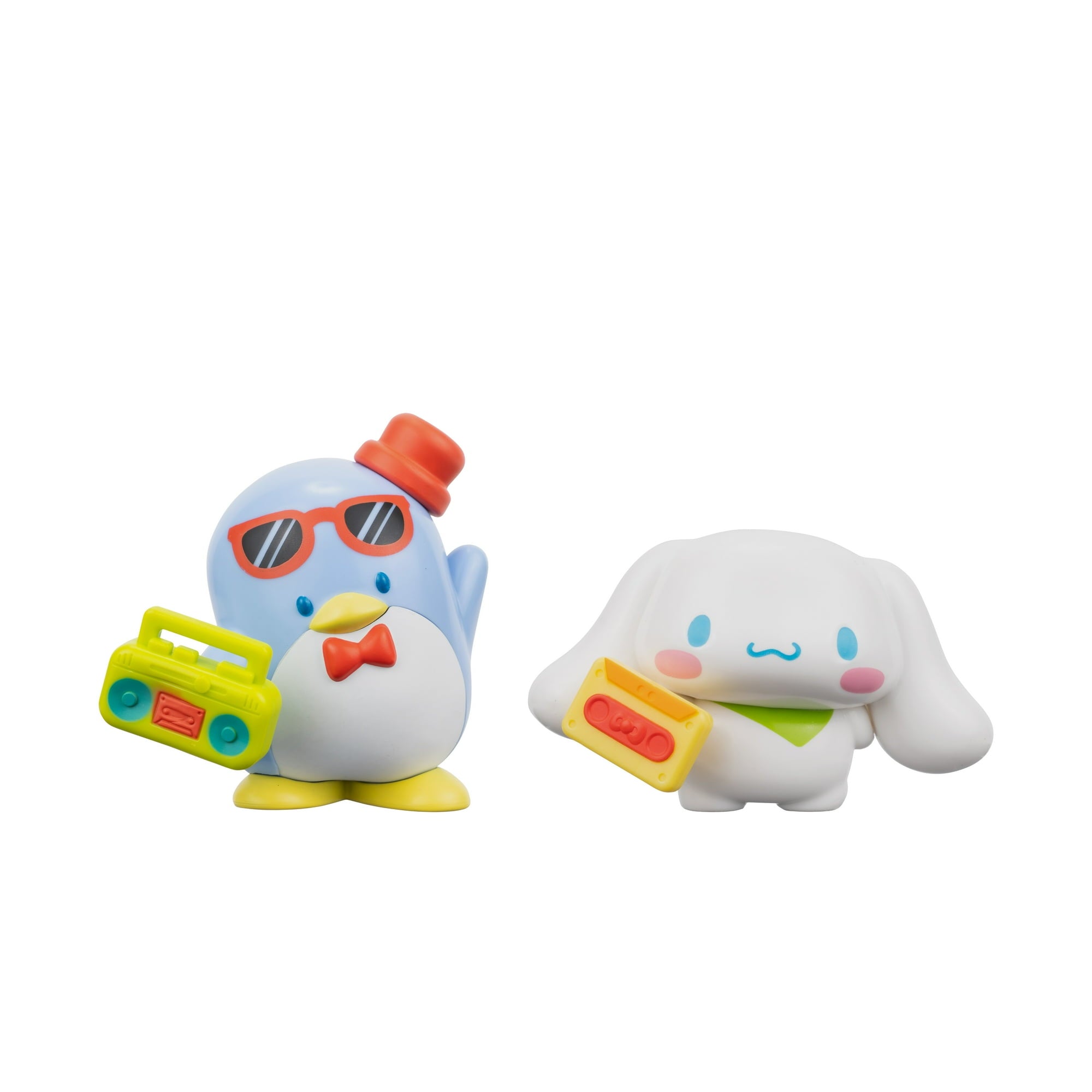 Hello Kitty and Friends - 2 inch 2 Figure Pack - Rainbow Vibes - Tuxedosam Boombox, Cinnamoroll Cassette