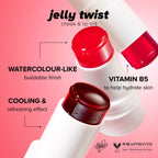 Lottie London Jelly Twist Pink Passion, Jelly Texture Blush & Lip Tint, 0.28 oz