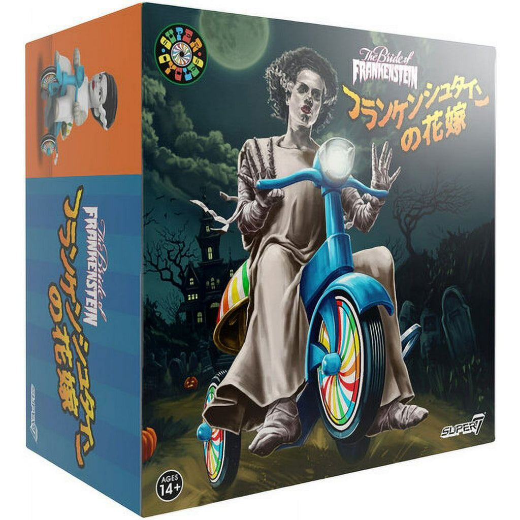 Super7 - Universal Monsters - Super Cycles - Bride Of Frankenstein (White with Blue Trike)