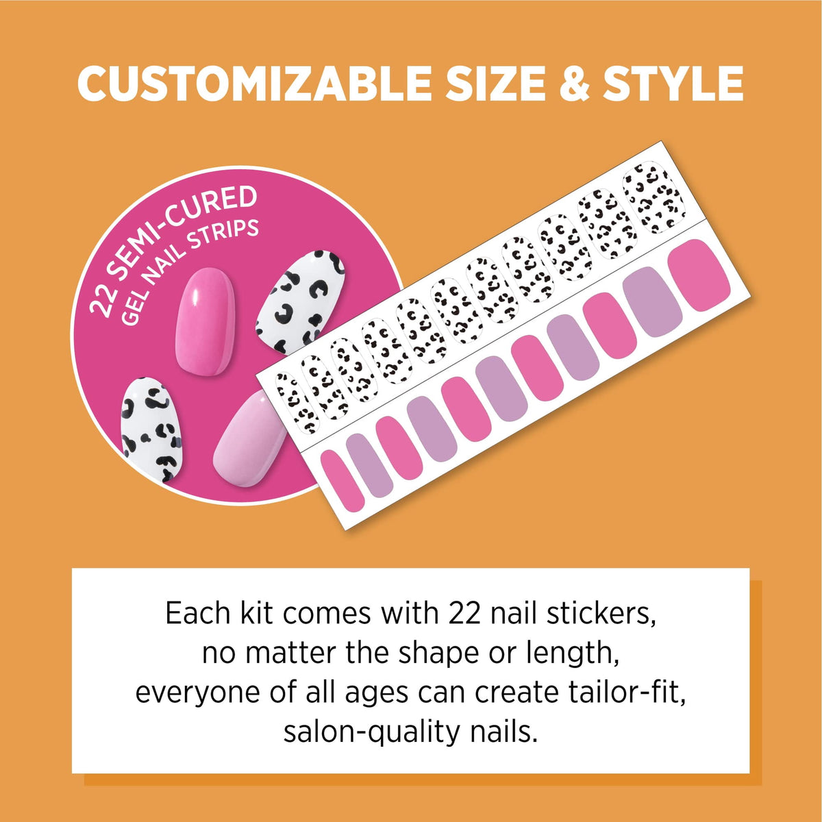 Hip Chic Nailed It Semi Cured Gel Nail Strips, Berry Milk