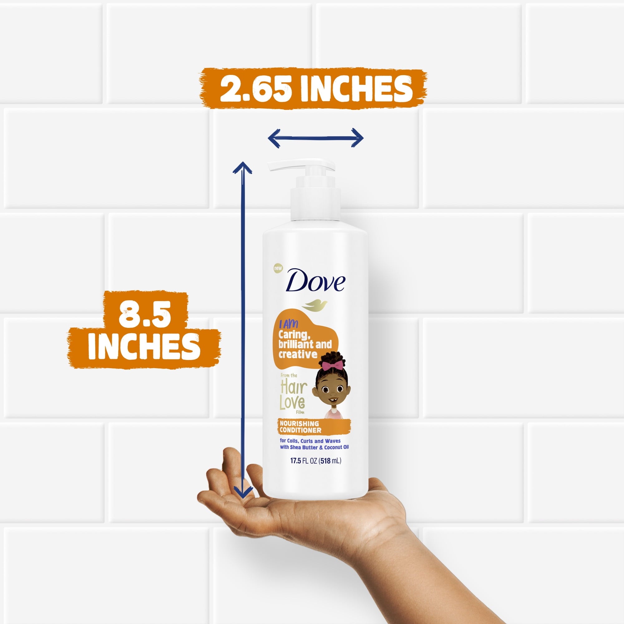 Dove Hair Love Daily Nourishing Conditioner Curly Hair with Shea Butter, Coconut Cookie, 17.5 fl oz