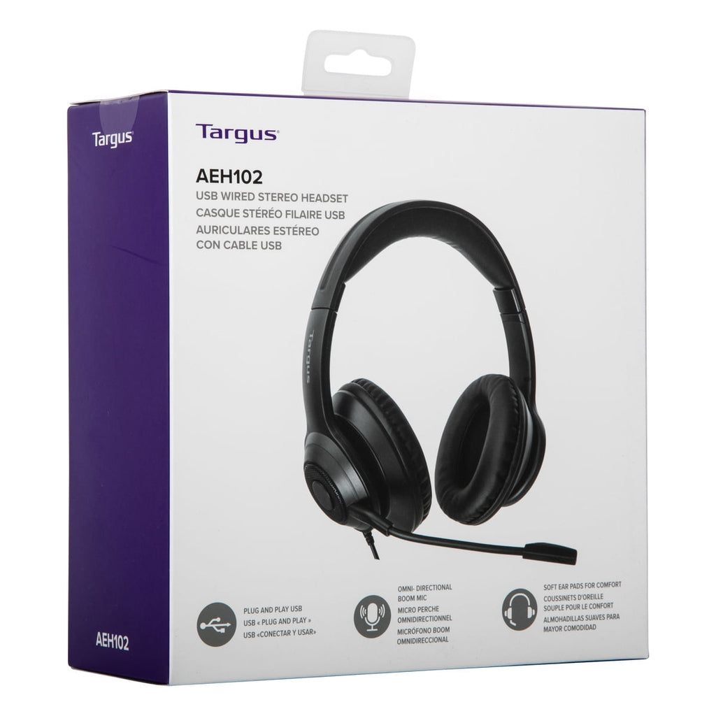 Targus Wired Stereo Headset, AEH102TT, Black