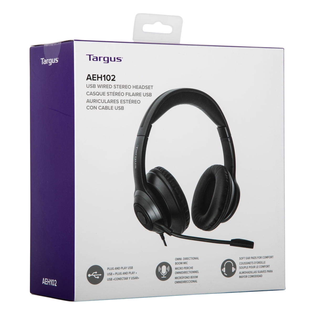 Targus Wired Stereo Headset, AEH102TT, Black