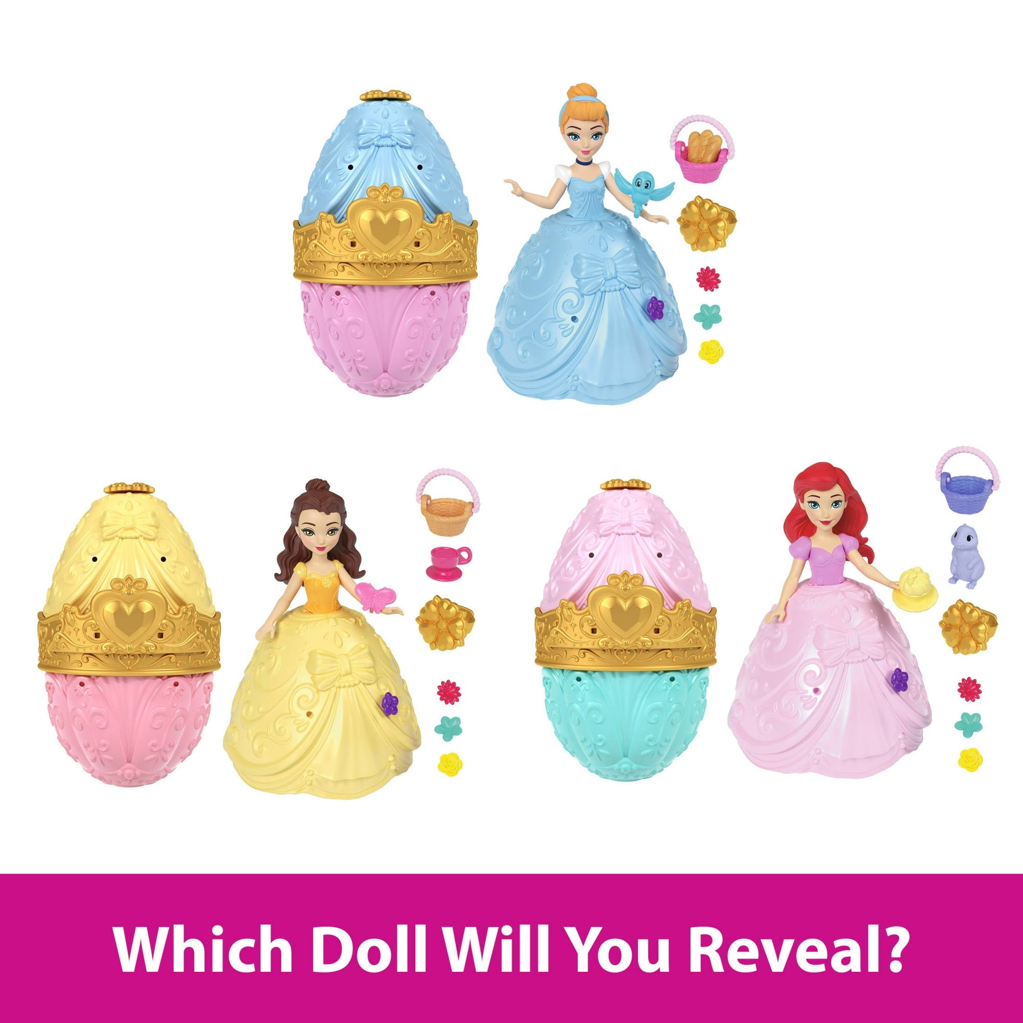 Disney Princess Easter Egg Surprise with 1 Small Doll, 2 Skirts & 10 Accessories (Styles May Vary)