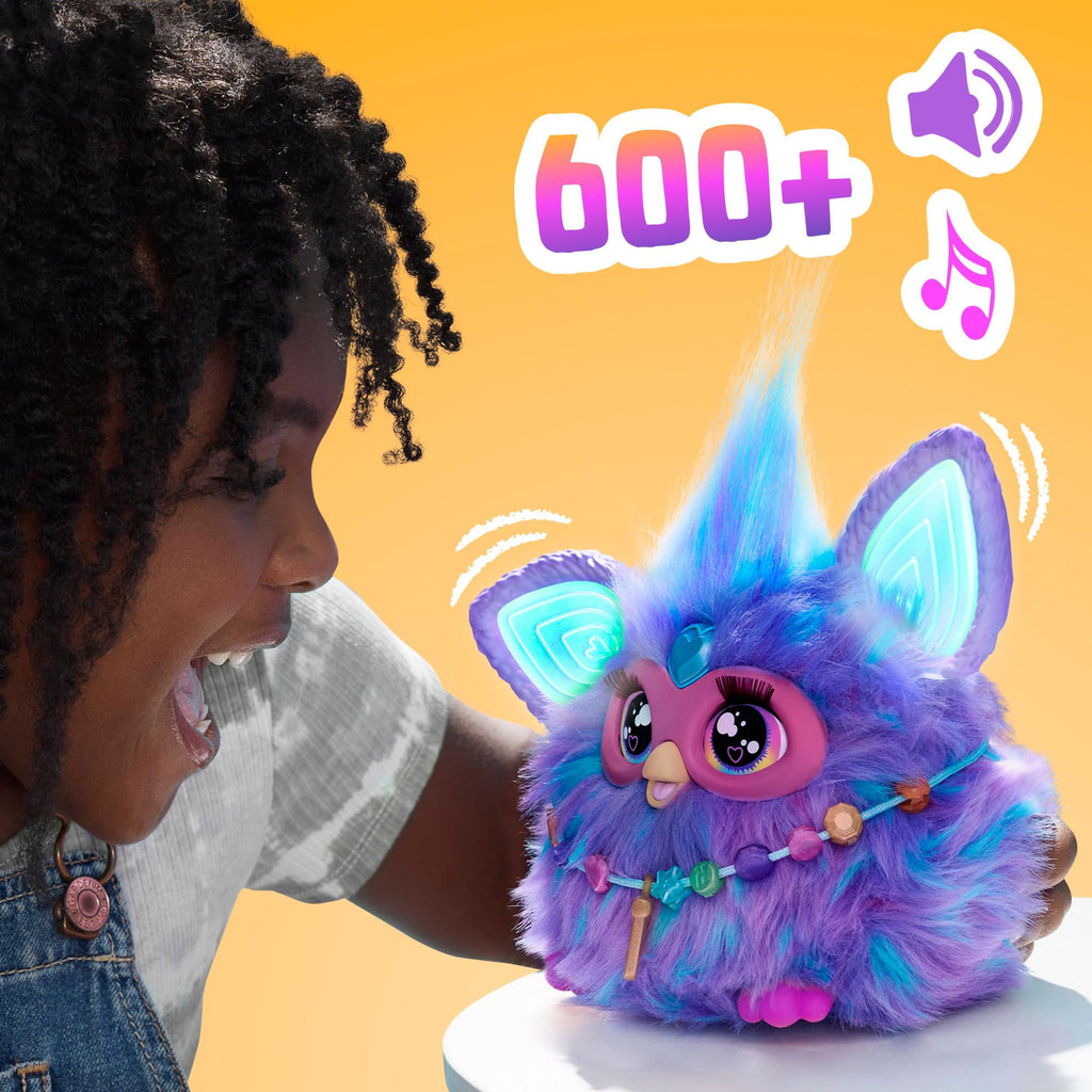 Furby Purple Plush Toy, Voice Activated, 15 Fashion Accessories, Interactive Toys, Ages 6+