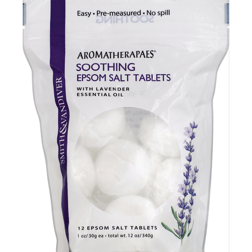 SALT BATH TABLETS Smith & Vandiver Epsom Salt, Soothing, with Lavender Essential Oil