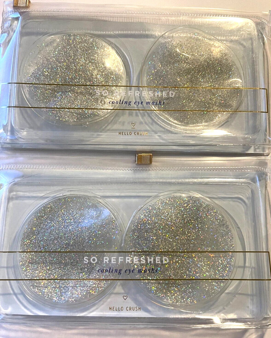 Lot 2 So Refreshed Cooling Gel Glitter Spa Eye Mask for Puffy Eyes Hello Crush