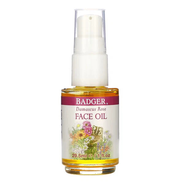 Badger Company, Face Care, Damascus Rose Face Oil, 1 fl oz (29.5 ml)