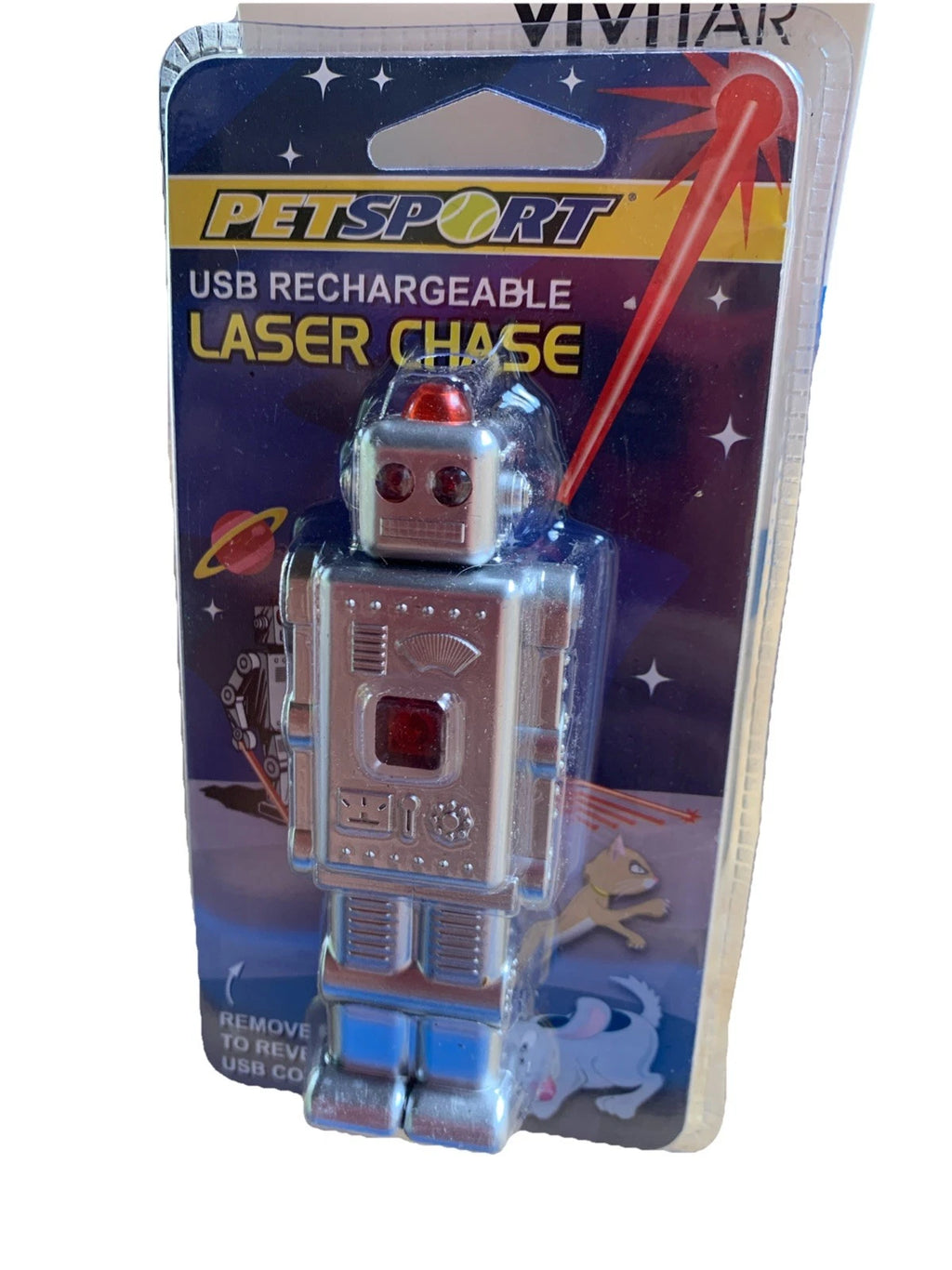 Petsport USB Rechargeable Laser Chase Robot Cat Dog Chase Toy ( Pet Toy , Fun )