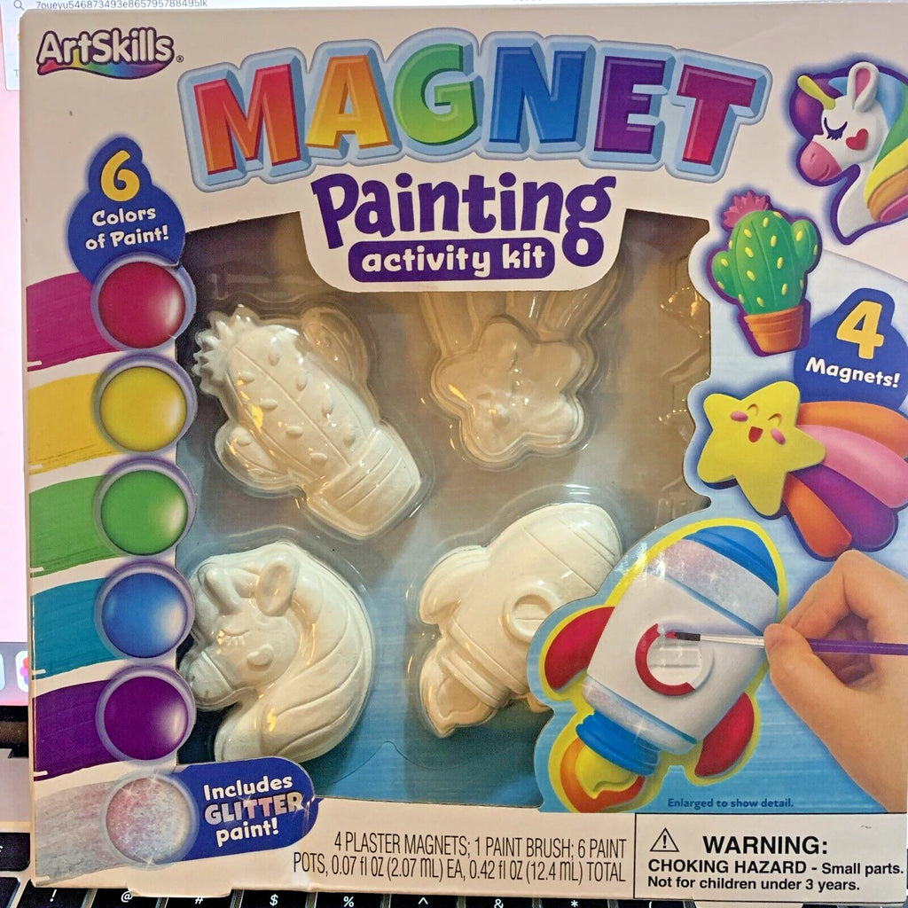 Art Skills Paint-Your-Own Ceramic Magnets, Set of 4