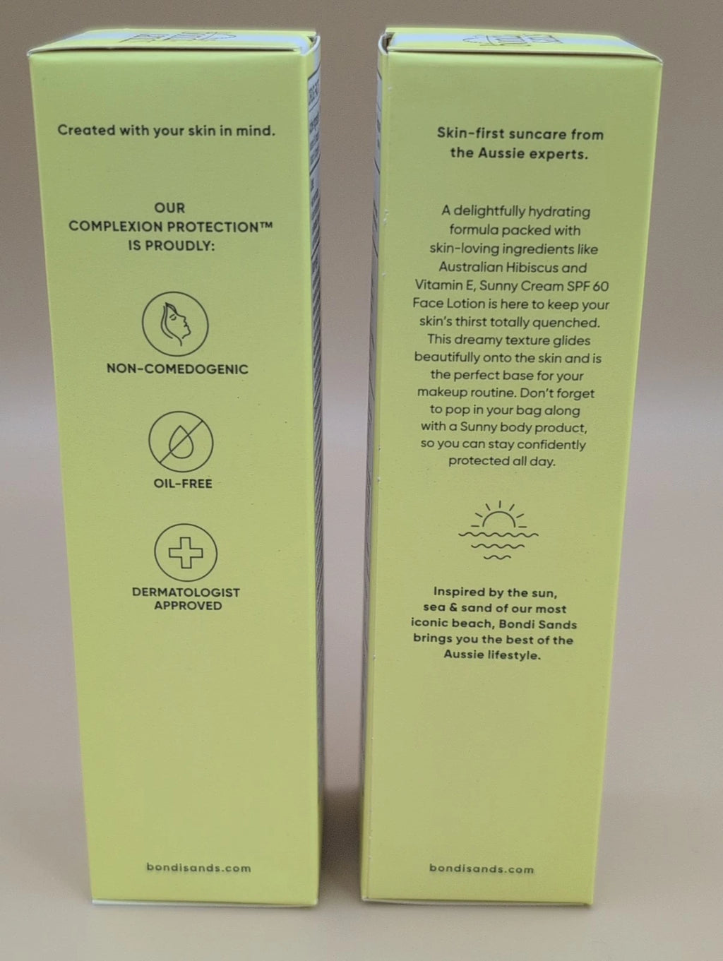 2-Bondi Sands Sunny Cream SPF 60 Face Lotion, Hydrating + Nourishing - Sunscreen EXP10/26
