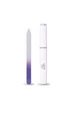 Plum Beauty Glass Double Sided Purple Gradient Nail File Includes Storage Case