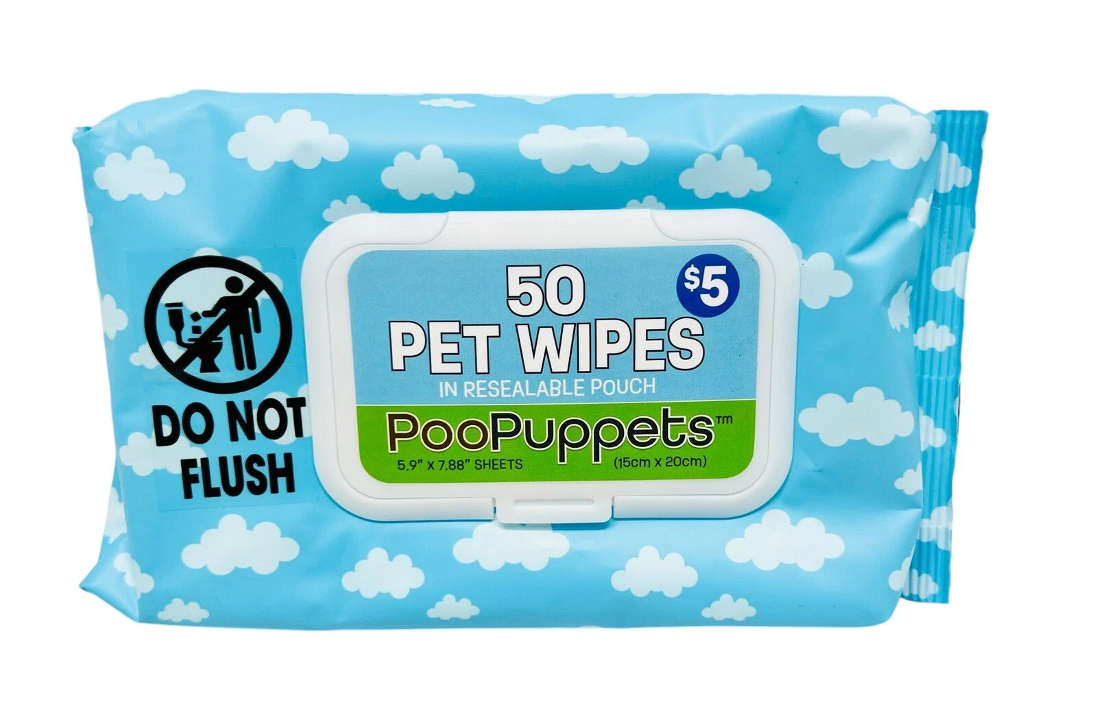 12 PACK PooPuppets wipes for dogs and cats products, 600 Total, Size 5.9”x 7.88” NEW EXP 24/12/2026