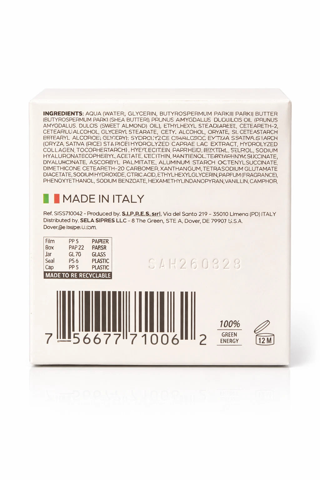 Delfanti Milano Goat's Milk Italian Alps Moisturizing Day Cream 1.7 oz