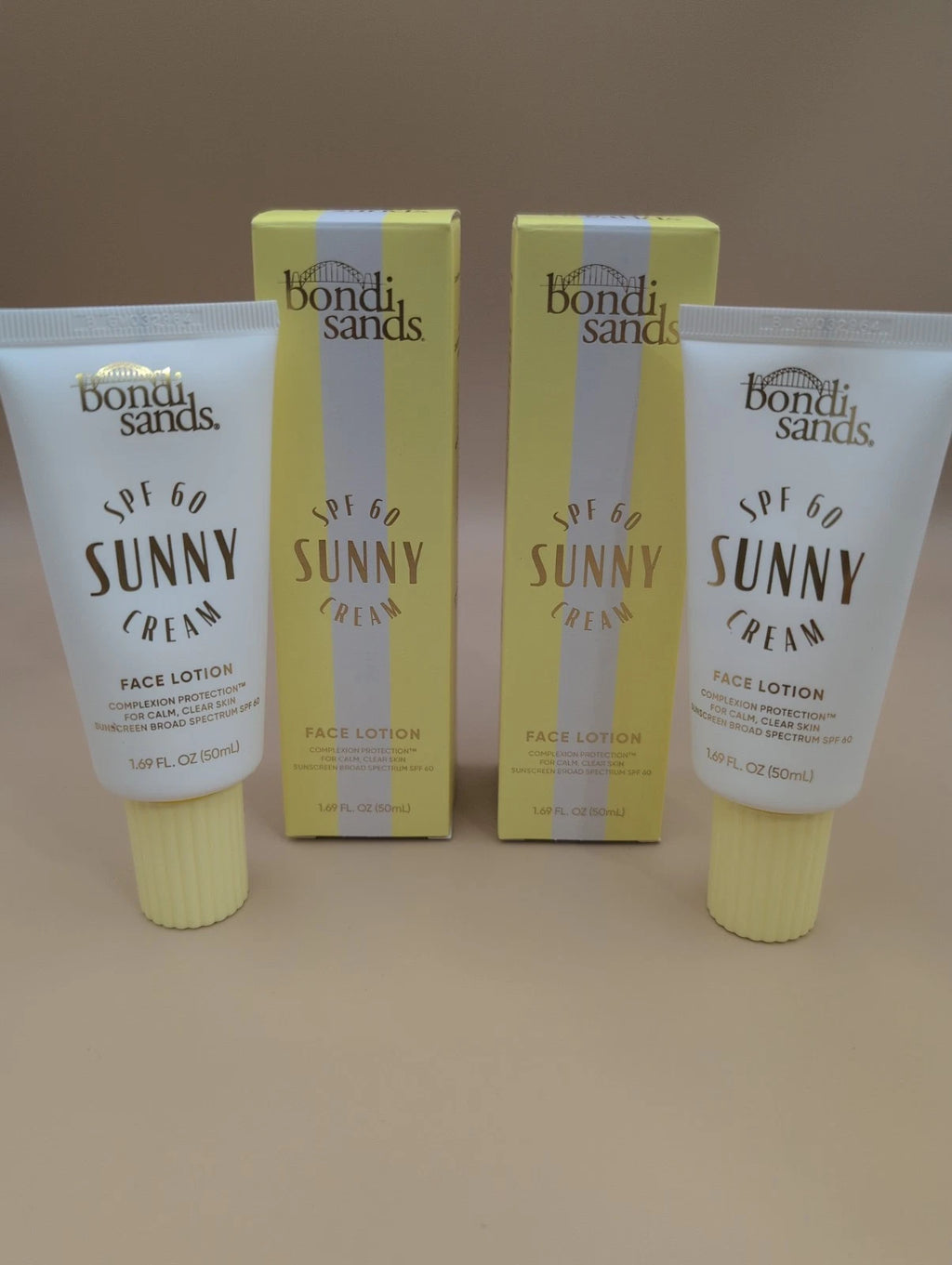 2-Bondi Sands Sunny Cream SPF 60 Face Lotion, Hydrating + Nourishing - Sunscreen EXP10/26