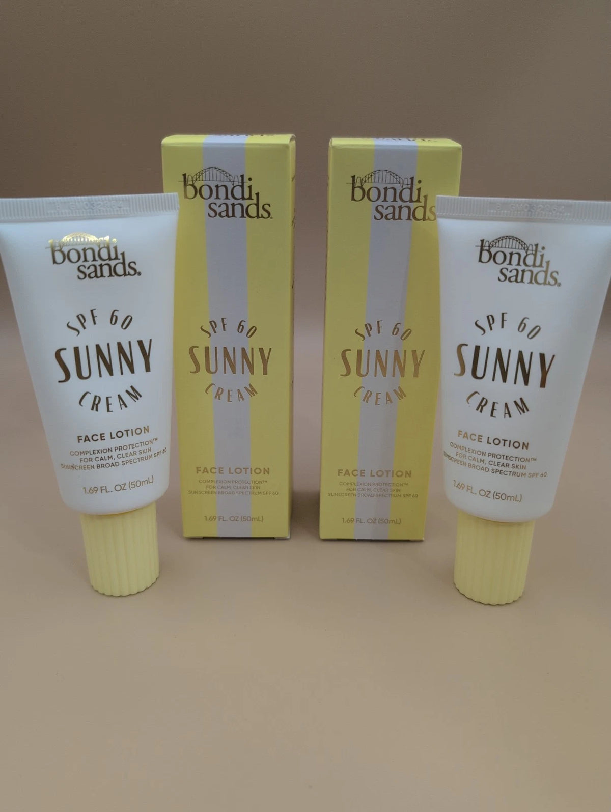 2-Bondi Sands Sunny Cream SPF 60 Face Lotion, Hydrating + Nourishing - Sunscreen EXP10/26
