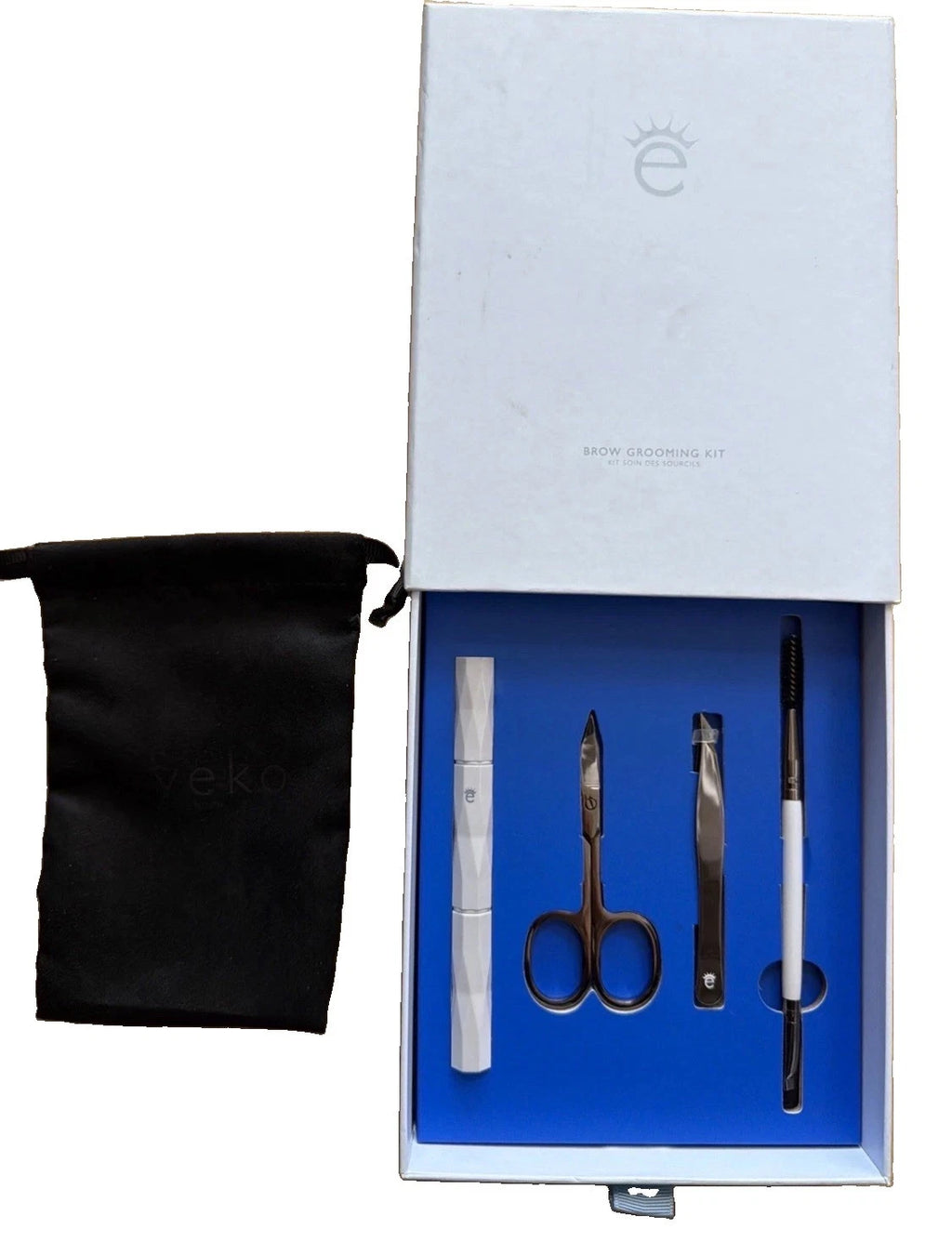 Eyeko Brow Grooming Kit: Brow Brush & Spoolie + Scissors + Tweezers + Brow BNIB