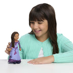Wish 8-inch Talking Plush Asha, Interactive Toy, Black Hair and Purple