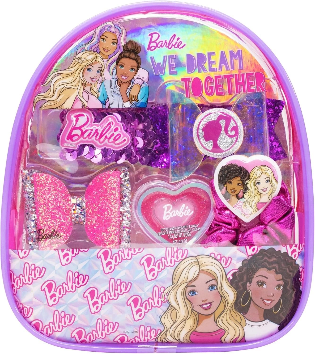 Barbie Townley Girl Kids Makeup Backpack Set Pink PVC Ages 3+