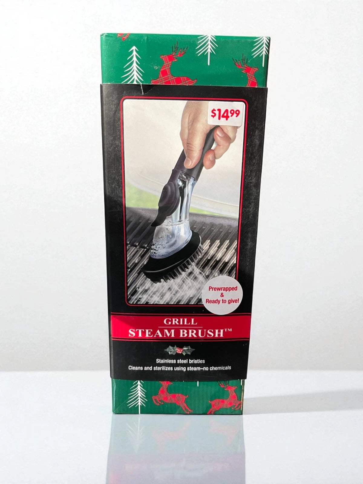 Samsonico Grill Steam Brush Stainless Steel Bristles -Wrapped for Christmas Gift