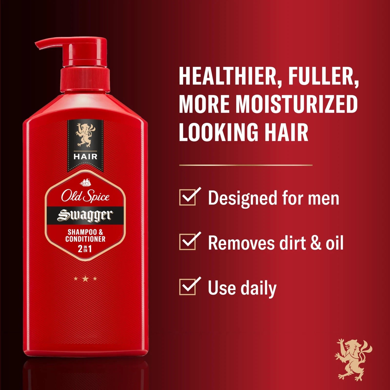 Old Spice Men's 2-in-1 Shampoo and 21.9 Fl Oz (Pack of 1)