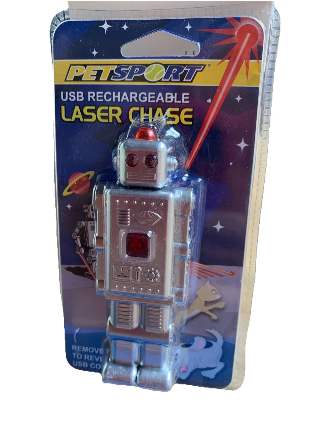 Petsport USB Rechargeable Laser Chase Robot Cat Dog Chase Toy ( Pet Toy , Fun )