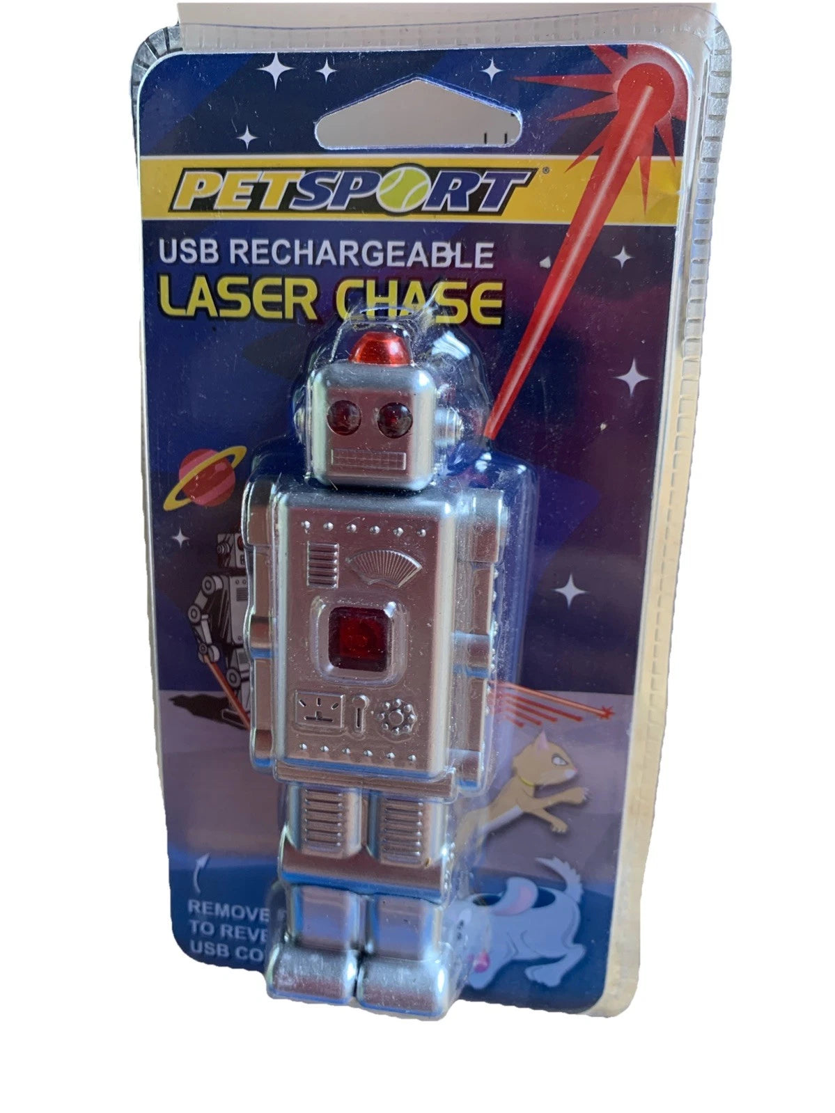 Petsport USB Rechargeable Laser Chase Robot Cat Dog Chase Toy ( Pet Toy , Fun )