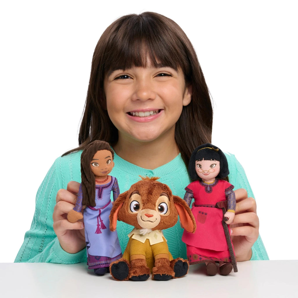 Wish 8-inch Talking Plush Asha, Interactive Toy, Black Hair and Purple